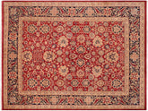 handmade Traditional Mahal Red Blue Hand Knotted RECTANGLE 100% WOOL area rug 8x10